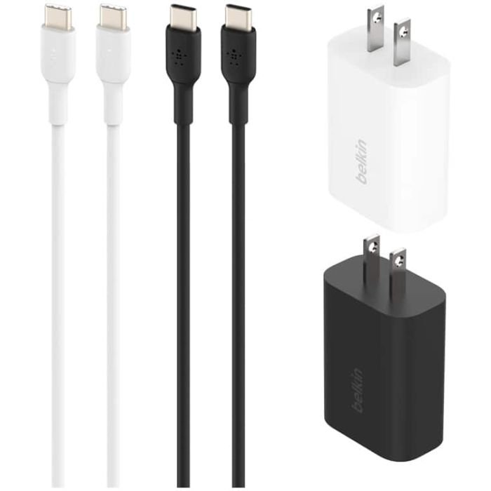 Belkin 4Pack Bundle 2 25W USB-C PD Wall Chargers + 2 1M USB-C Cables