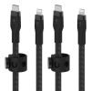 Belkin 2-Pack Fast Charge USB-C to Lightning PRO Flex Cable Bundle